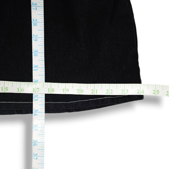 Missguided Long Sleeve Snap Up Front Mini Denim Shirt Dress Sz. 12 Black - Picture 11 of 12